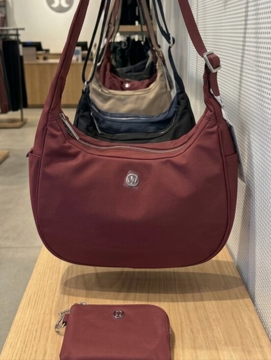 lululemon athletica Handbags - Lululemon SET CityEssentials 4L Shoulder Bag & Card Pouch Wallet Cranberry Charm